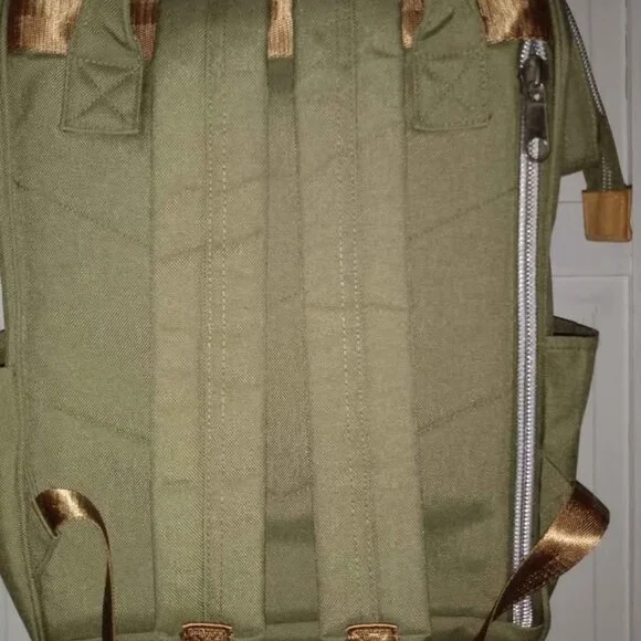 Himawari Waterproof Khaki Laptop Backpack - Picture 3 of 6